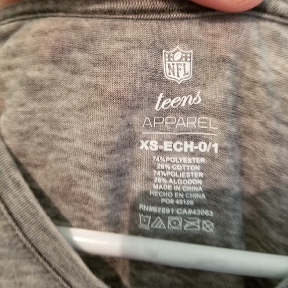 NY Giants Grey Graphic Burn Out Tshirt. - Picture 3 of 3